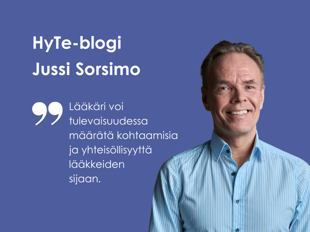 Sosiaalinen resepti tukee hyvinvointia (kuvassa blogin kirjoittaja Jussi Sorsimo)