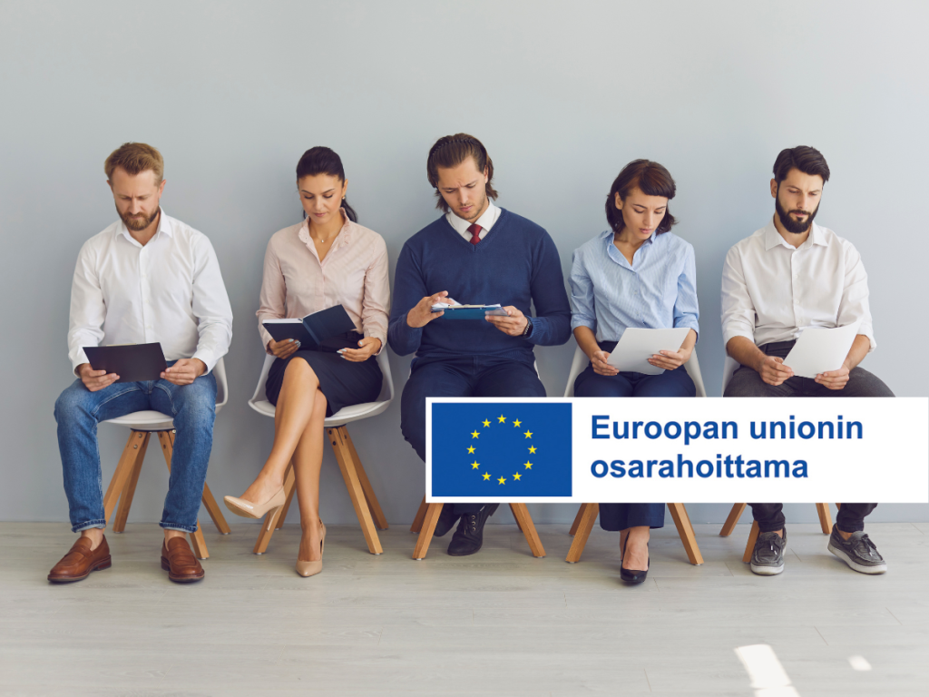 Työttömyyden hoidosta työllisyyden edistämiseen (kuvassa työnhakijoita, kuvituskuva)