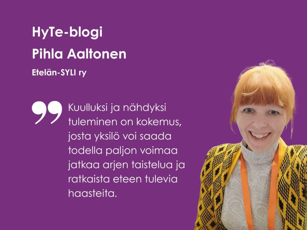 Etelän-SYLI: Lämpöä, turvaa ja kohtaamista (kuvassa blogin kirjoittaja Pihla Aaltonen)