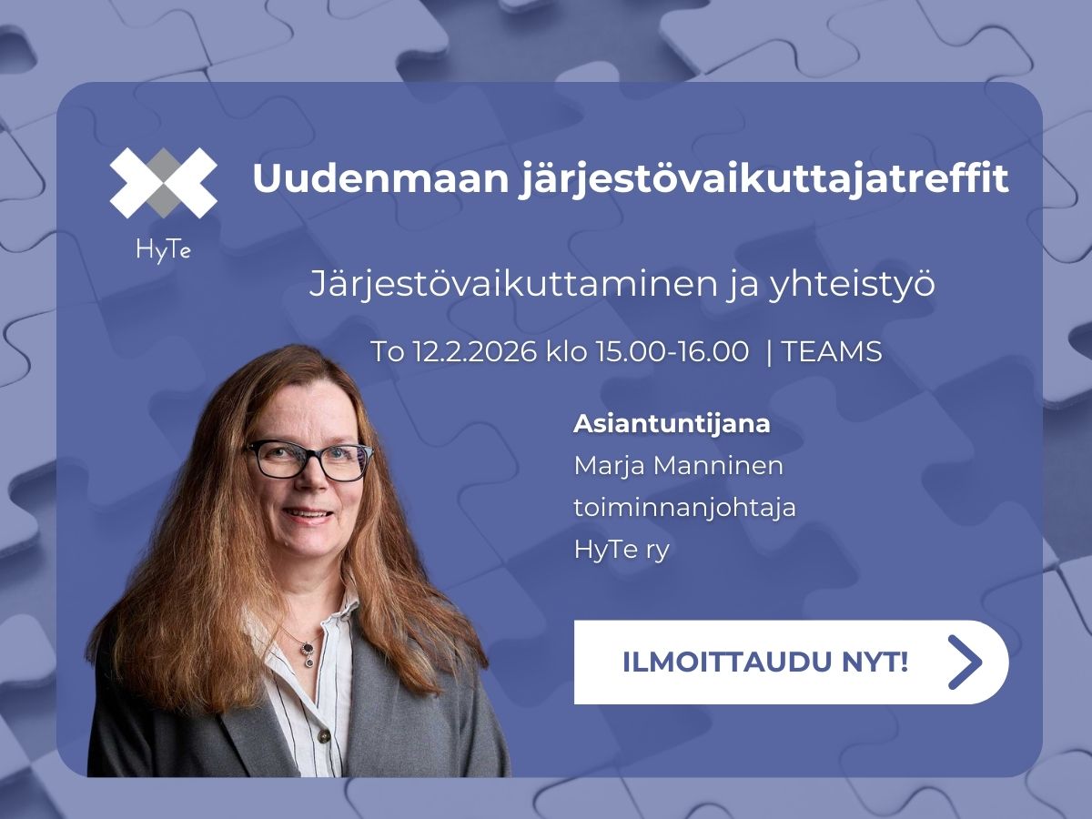 Uudenmaan järjestövaikuttajatreffit: Järjestövaikuttaminen ja yhteistyö