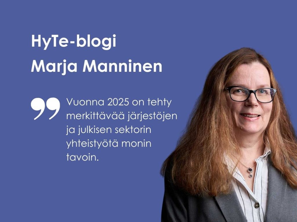 Toiminnanjohtajan katsaus vuoteen 2025 (kuvassa HyTe ry:n toiminnanjohtaja Marja Manninen)