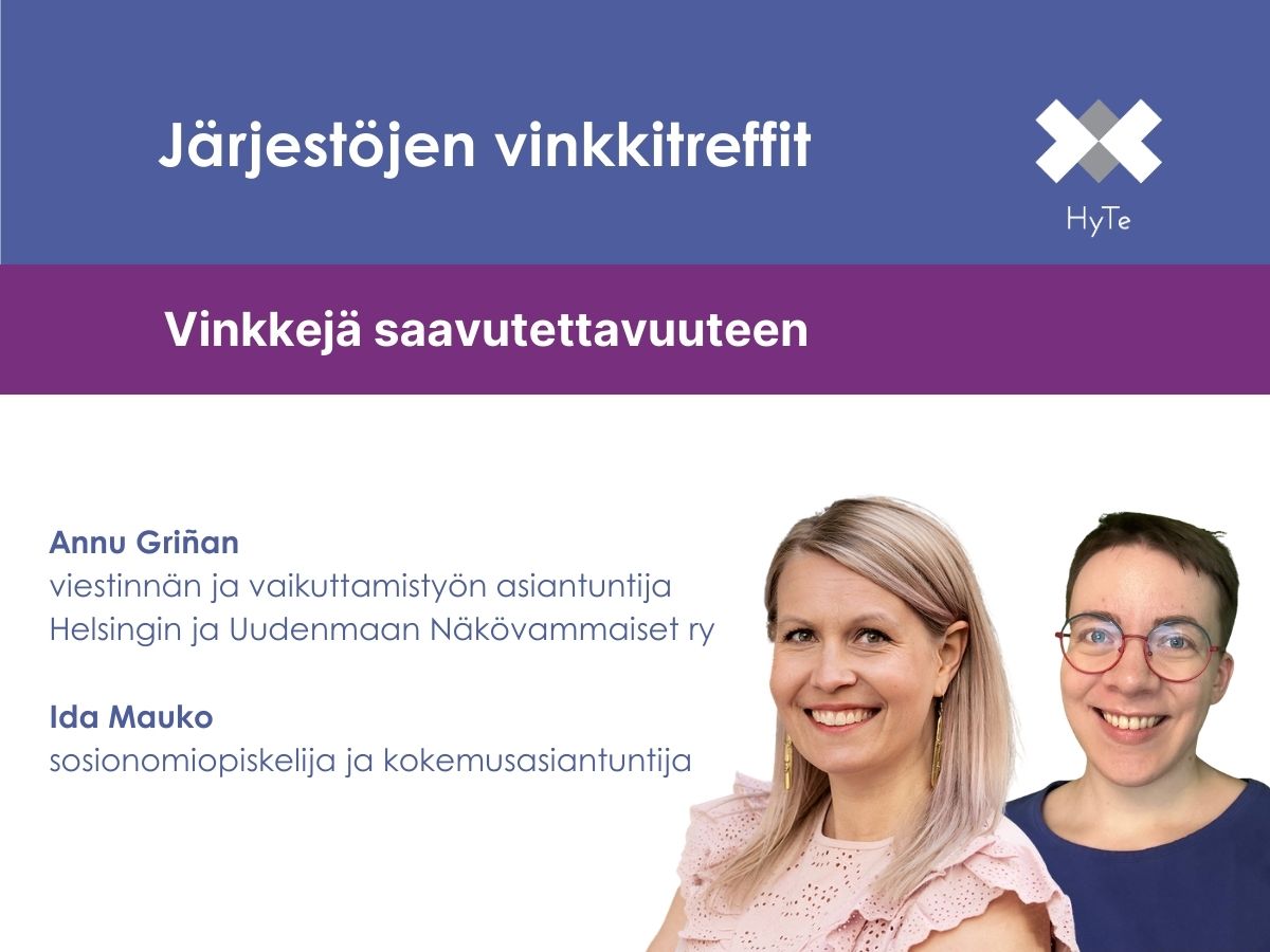 Järjestöjen vinkkitreffit: Saavutettavuus