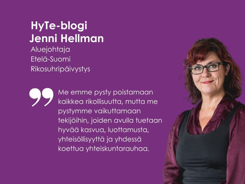 Mitä ihmettä tarkoittaa arjen turvallisuus? (kuvassa blogin kirjoittaja Jenni Hellman)